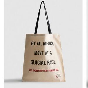 Primark DEVIL WEARS PRADA Beige Canvas Slogan Tote with Black Straps